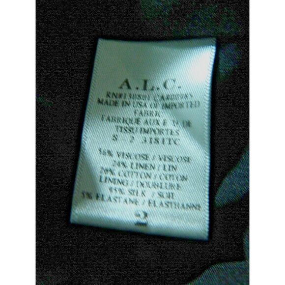 A.L.C. Skirt Size 2 Black White Striped Pencil Burlap Texture - Picture 8 of 8